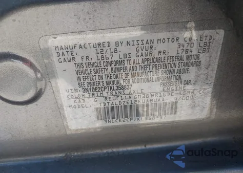 2019 Nissan Versa Note Sv from USA, damaged, VIN 3N1CE2CP7KL358837